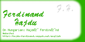 ferdinand hajdu business card