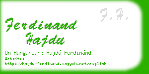 ferdinand hajdu business card
